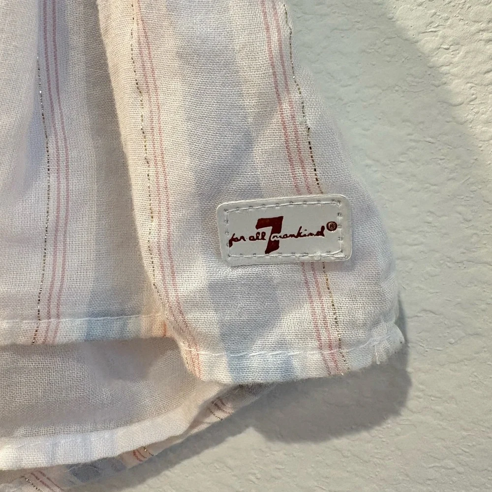 7 For All Mankind Baby Girl Pastel Stripe Ruffle Top 12M